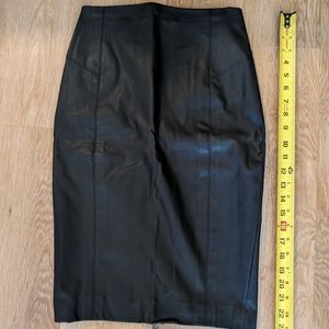 Black Leather Express Pencil Skirt